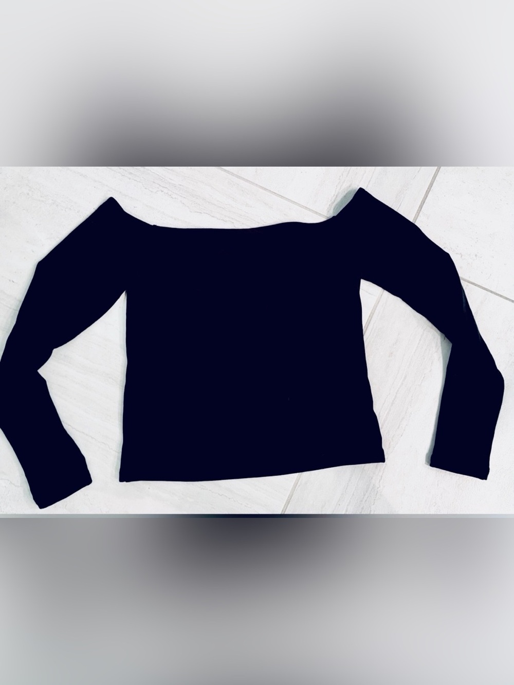 Abercrombie & Fitch Black Long Sleeve Off-Shoulder Top